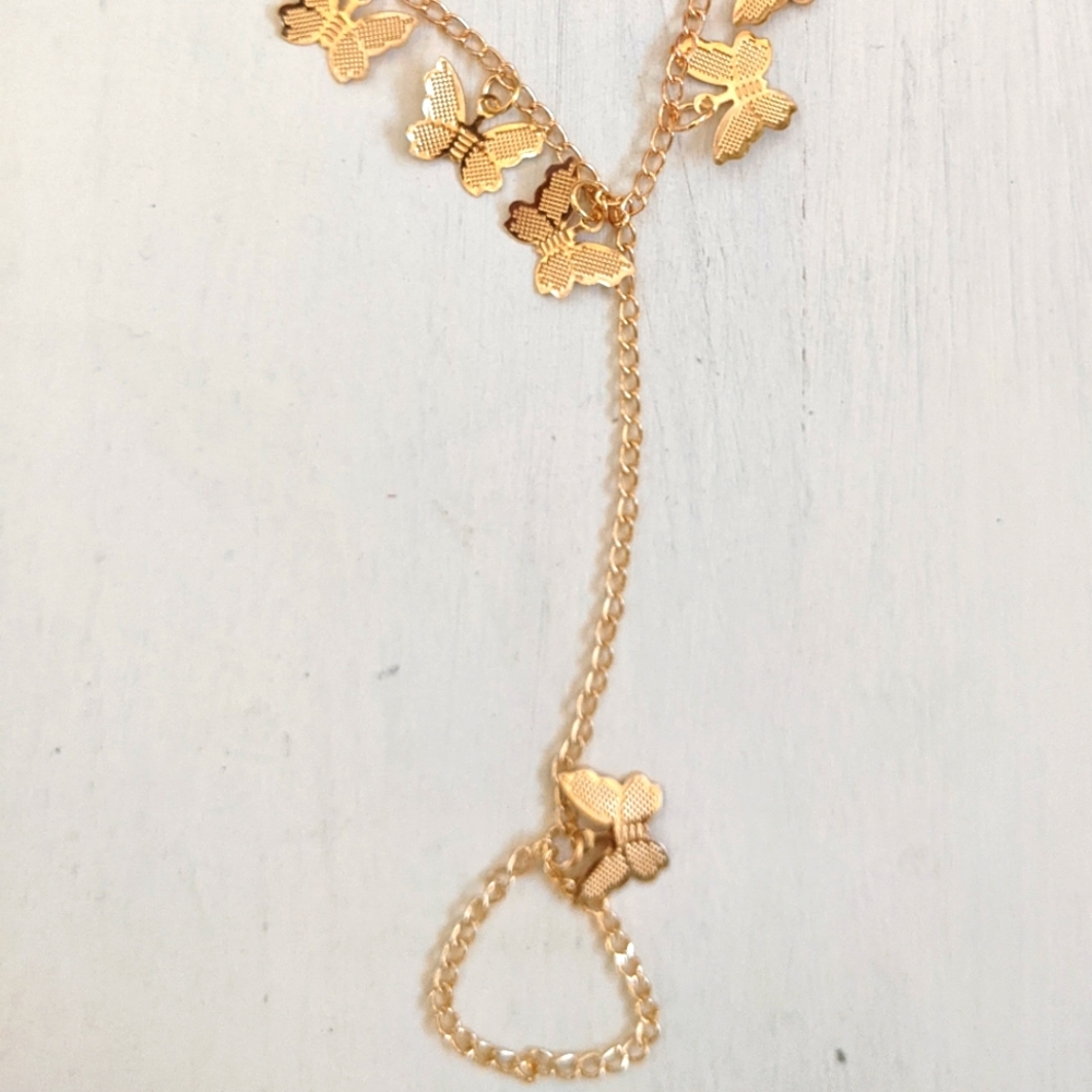 Bracelet with 8 Butterflies Butterfly Ring
